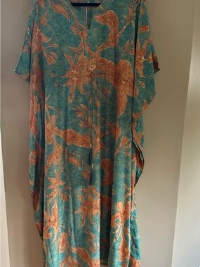 VICE Green & Orange Floral Caftan
